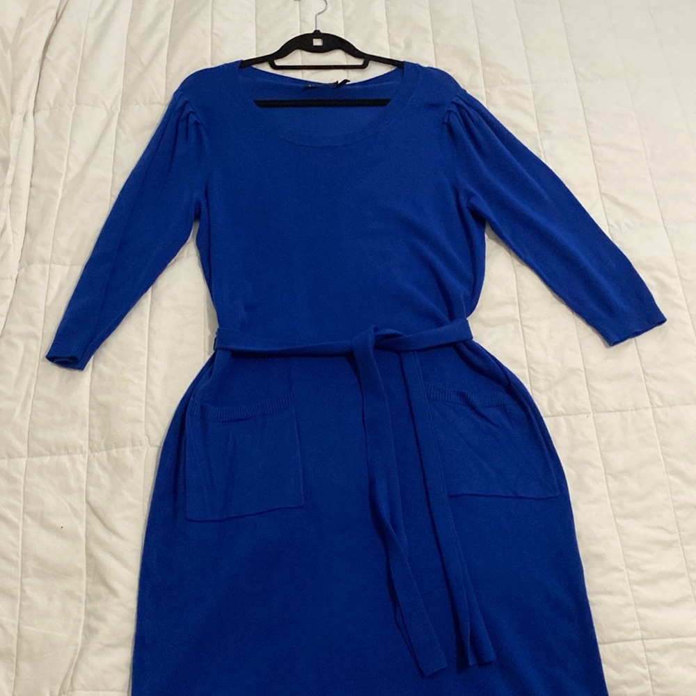 NY&Co blue sweater dress, L